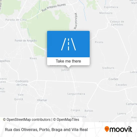 Rua das Oliveiras map