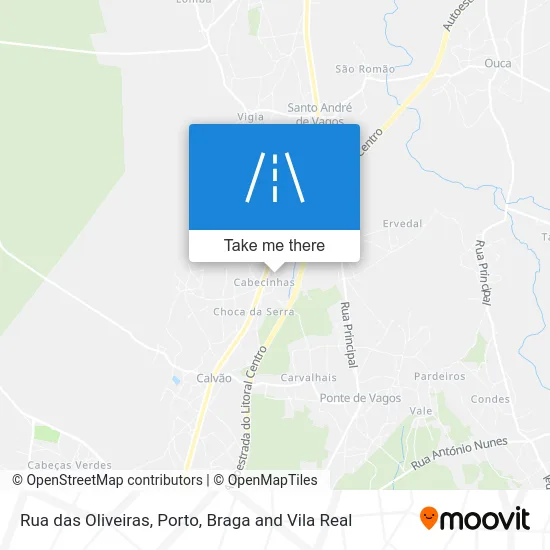 Rua das Oliveiras map