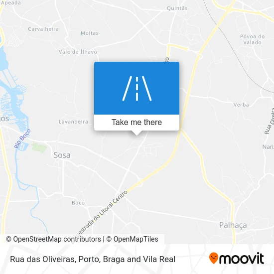 Rua das Oliveiras map