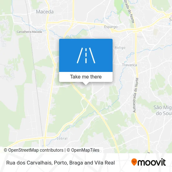 Rua dos Carvalhais map