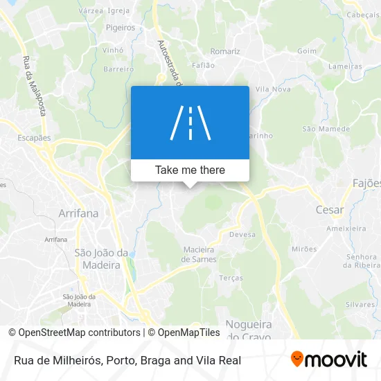 Rua de Milheirós map