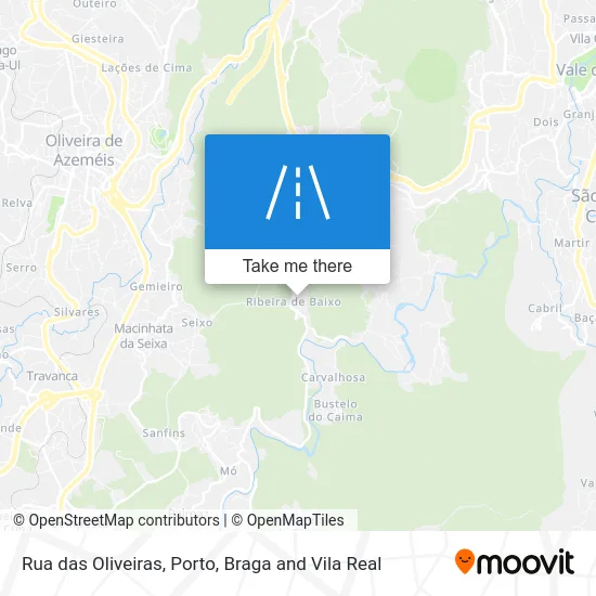 Rua das Oliveiras map