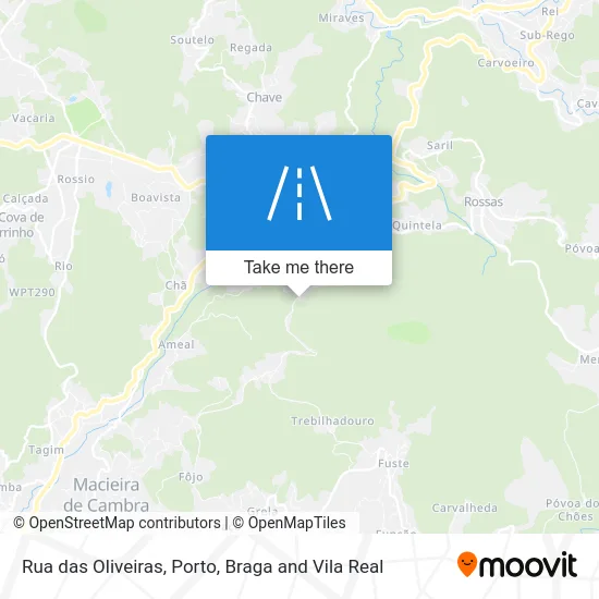 Rua das Oliveiras map