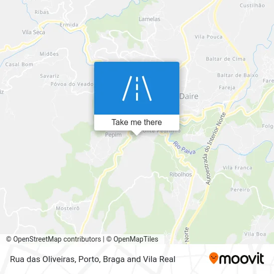 Rua das Oliveiras map