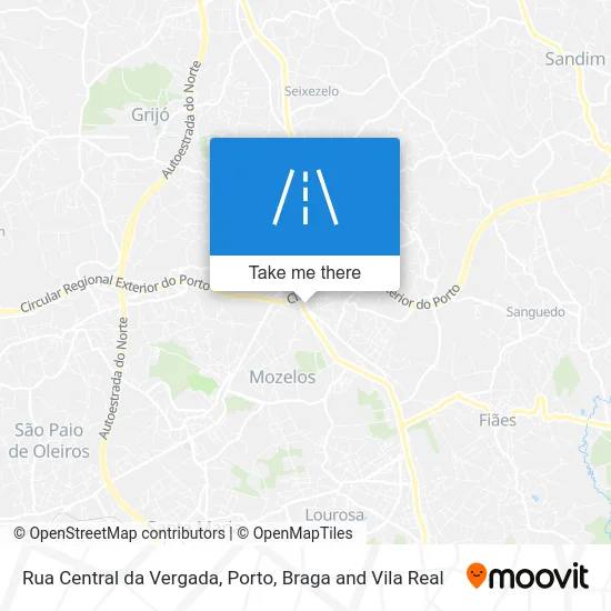 Rua Central da Vergada map