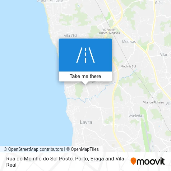 Rua do Moinho do Sol Posto map