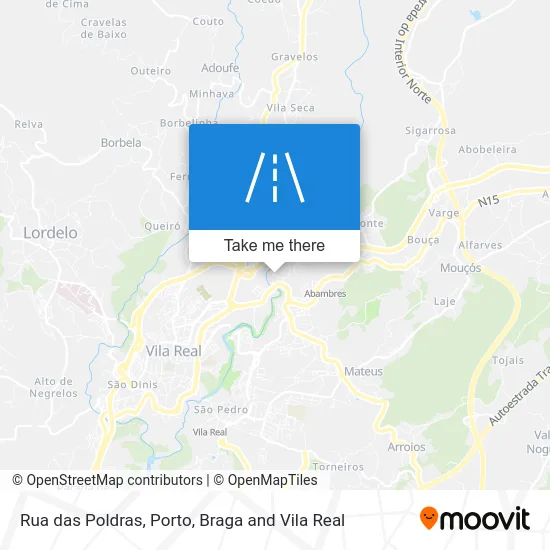 Rua das Poldras map