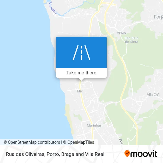 Rua das Oliveiras map