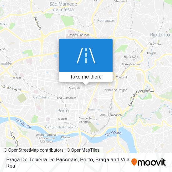 Praça De Teixeira De Pascoais mapa