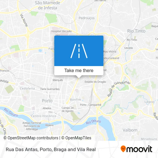 Rua Das Antas map