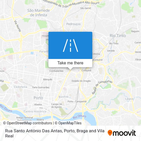 Rua Santo António Das Antas mapa
