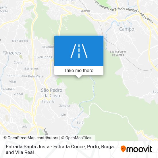 Entrada Santa Justa - Estrada Couce mapa
