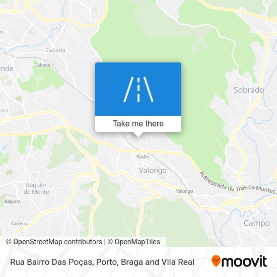 Rua Bairro Das Poças mapa