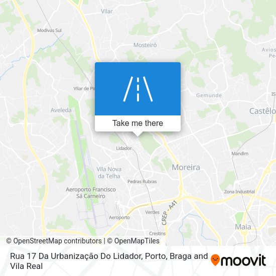 Rua 17 Da Urbanização Do Lidador mapa