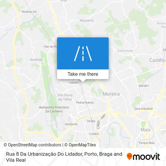 Rua 8 Da Urbanização Do Lidador mapa