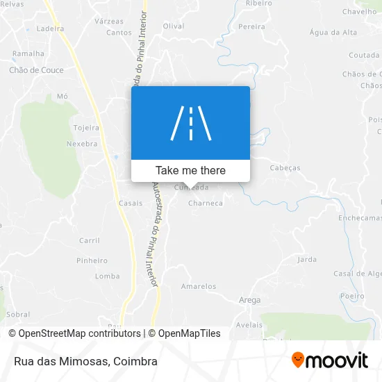 Rua das Mimosas map