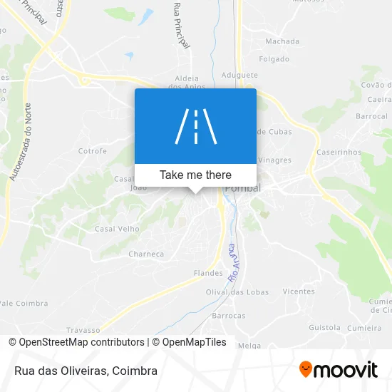 Rua das Oliveiras map