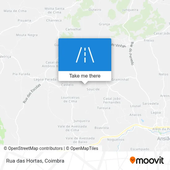 Rua das Hortas map