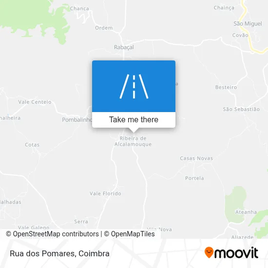 Rua dos Pomares map