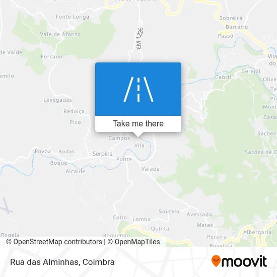 Rua das Alminhas map