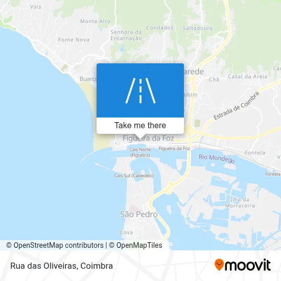 Rua das Oliveiras map