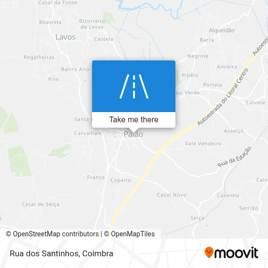 Rua dos Santinhos map