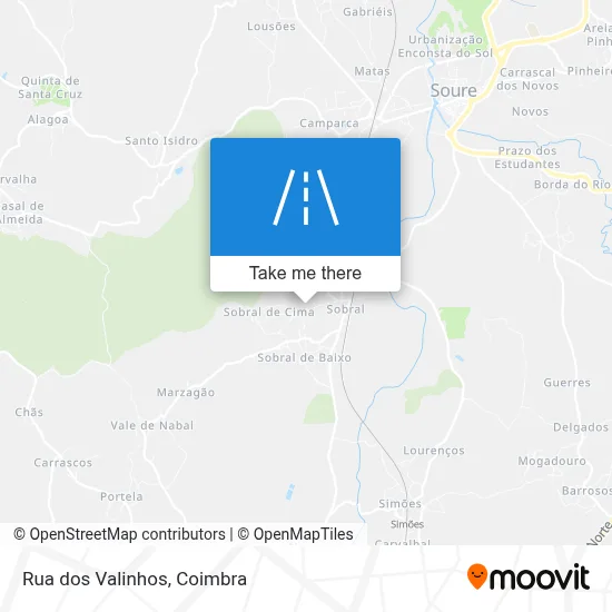 Rua dos Valinhos map