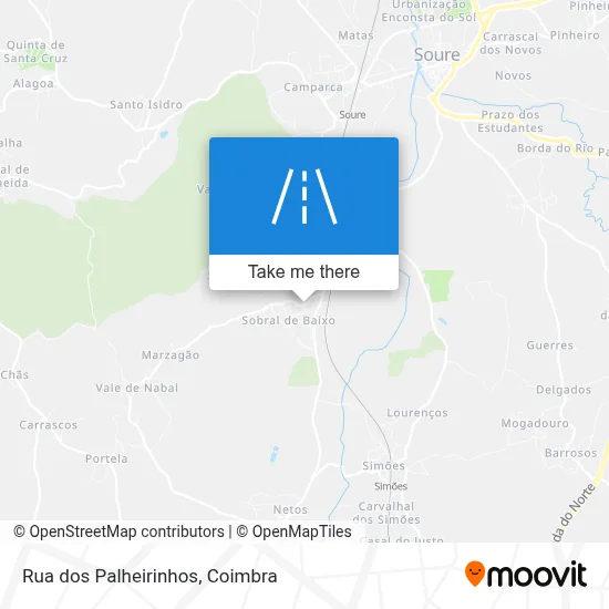 Rua dos Palheirinhos map