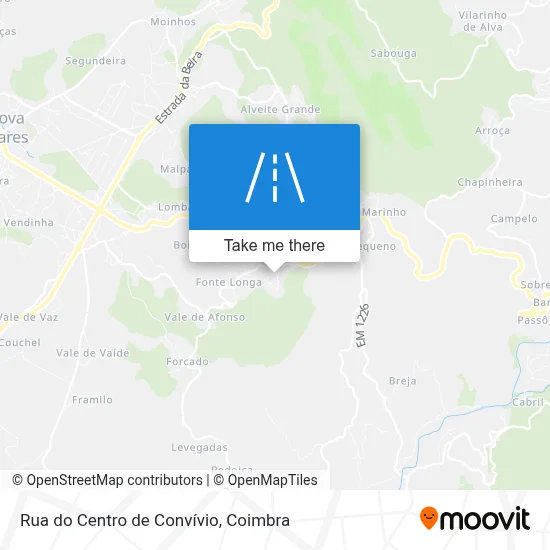 Rua do Centro de Convívio map