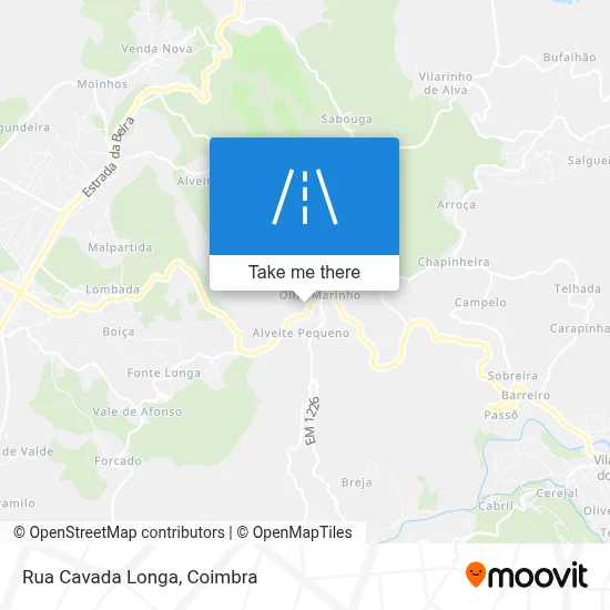 Rua Cavada Longa map