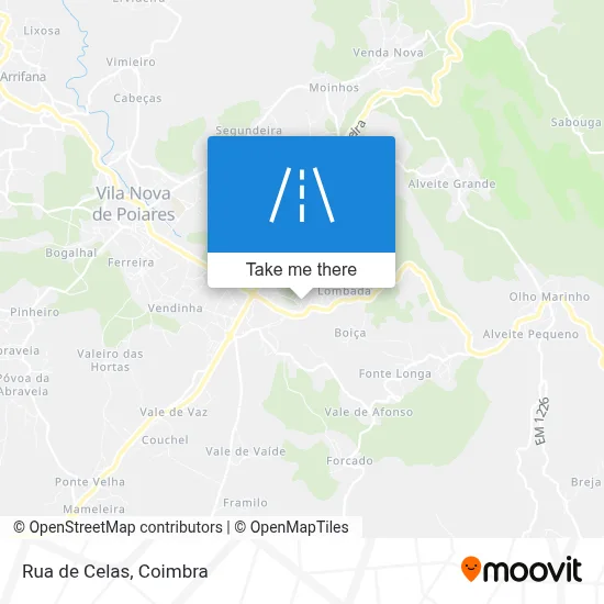 Rua de Celas map