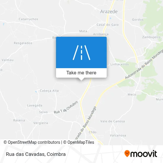 Rua das Cavadas map