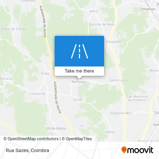 Rua Sazes map