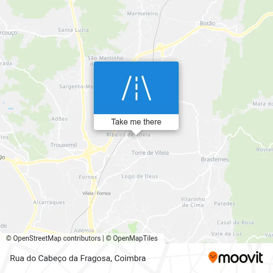 Rua do Cabeço da Fragosa map