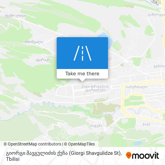 Карта გიორგი შავგულიძის ქუჩა (Giorgi Shavgulidze St)