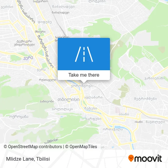 Mlidze Lane map