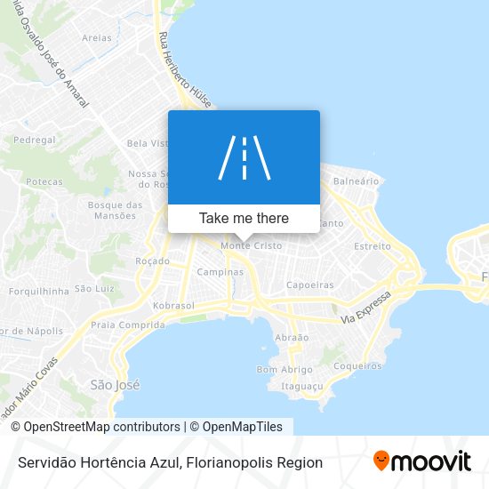 Servidão Hortência Azul map