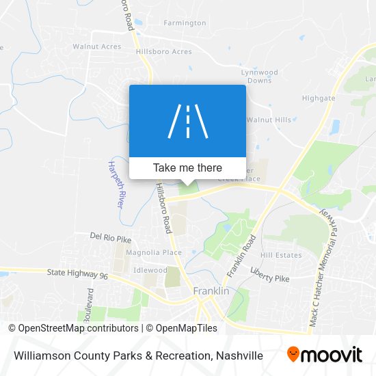 Williamson County Parks & Recreation map