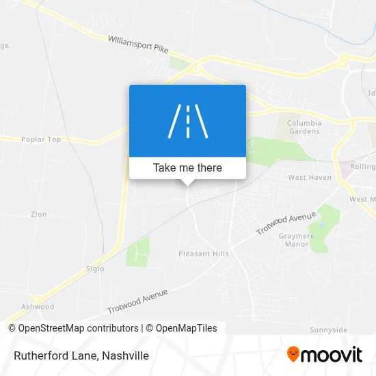 Rutherford Lane map
