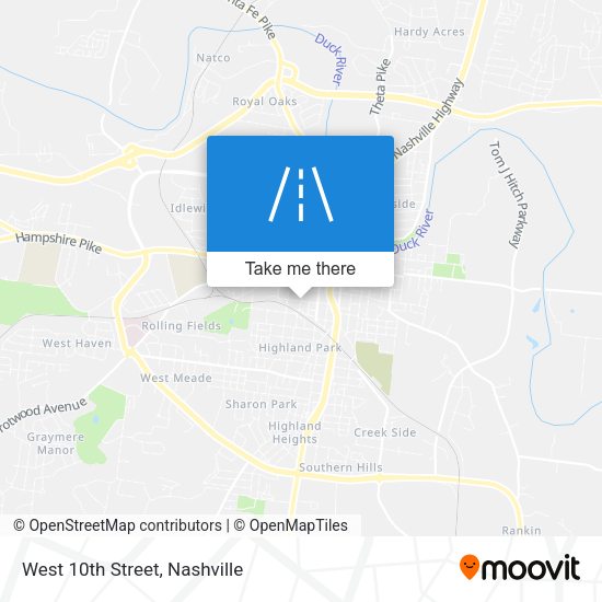 West 10th Street map