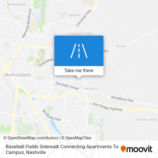 Baseball Fields Sidewalk Connecting Apartments To Campus map