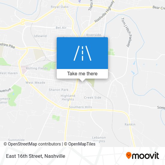 East 16th Street map