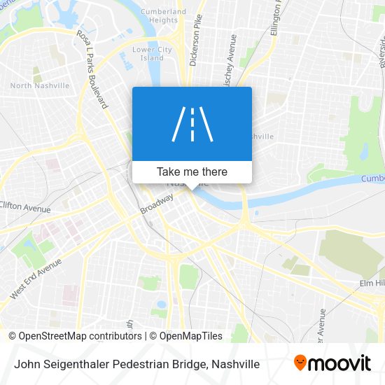 John Seigenthaler Pedestrian Bridge map