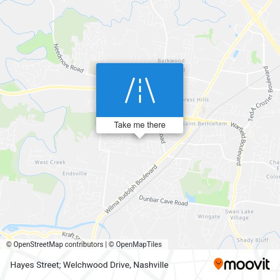 Hayes Street; Welchwood Drive map