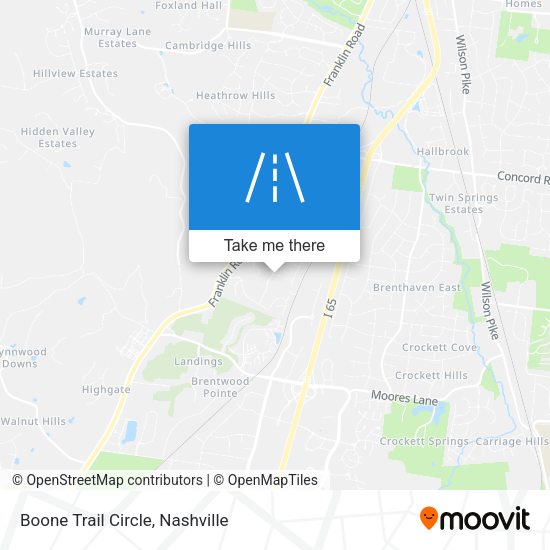 Boone Trail Circle map