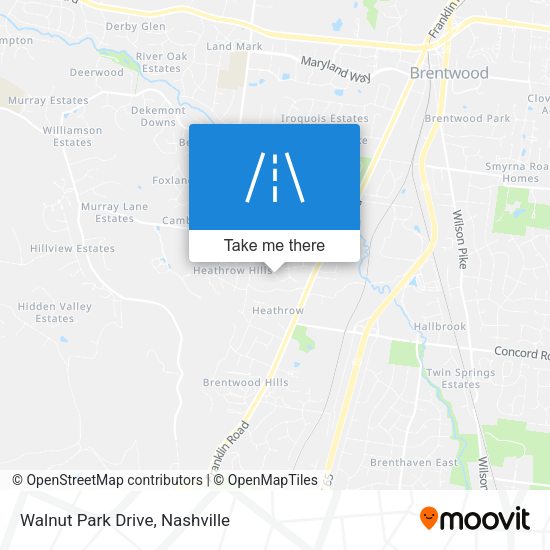 Walnut Park Drive map