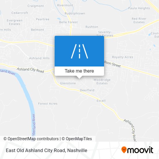 East Old Ashland City Road map