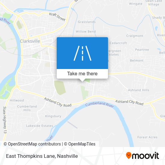 East Thompkins Lane map