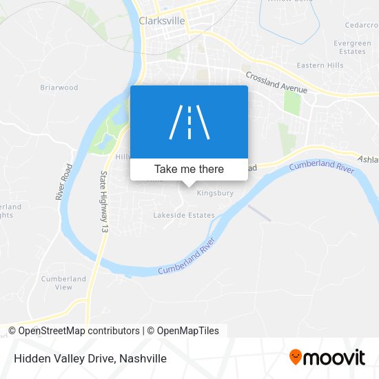 Hidden Valley Drive map