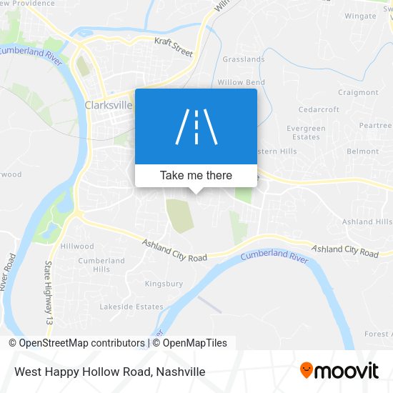 West Happy Hollow Road map